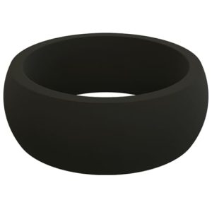 QALO Men's Classic Black Silicone Wedding Ring