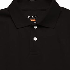 Boys’ Uniform Pique Polo Shirt – Black (XXL 16 Husky)