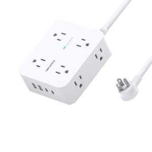 5Ft Power Strip Surge Protector with USB-C & 8 Outlets