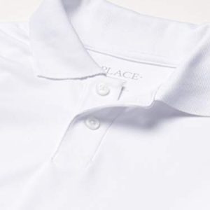 Boys’ Performance Uniform Polo Shirt – White (Sizes 10-12)