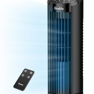 Grelife Tower Fan: Remote Control, Fast Cooling, 90° Oscillation