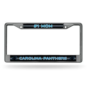 NFL Carolina Panthers #1 Mom Bling Chrome License Plate