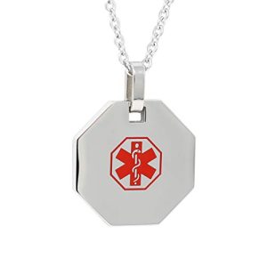 Medical Alert Necklace - Custom Engraved ID for Emergencies
