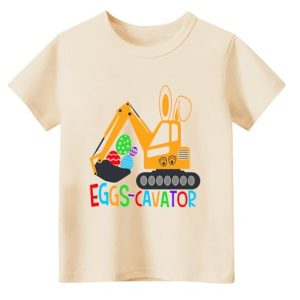 Toddler Boy Easter “Eggs-cavator” Bunny T-Shirt (7T)