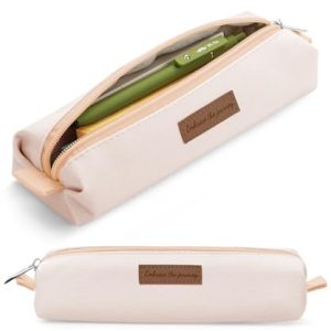 Mr. Pen Cute Beige Canvas Pencil Pouch Organizer