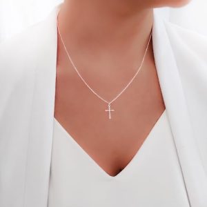 Annika Bella Sterling Silver Small Cross Necklace