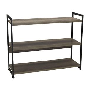 Jamestown 3-Shelf Rustic Wood Bookshelf with Metal Frame