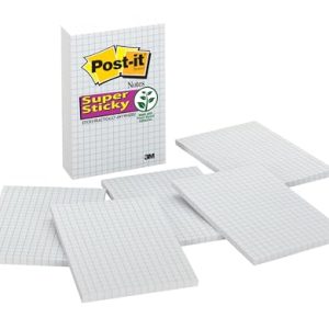 Post-it Super Sticky Notes 4x6in – Grid Lines, 3 Pads