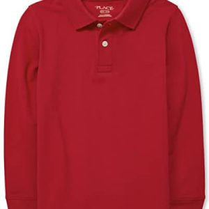 Baby & Toddler Long Sleeve Pique Uniform Polo – Red (5T)