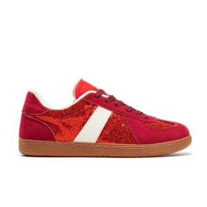 Women’s Glitter Fashion Sneakers – Retro Lace-Up Trainers