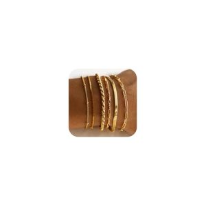 DEARMAY 14K Gold Plated Chain Bracelets Set for Women