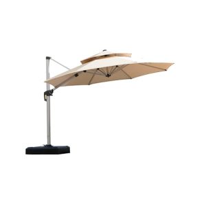 PURPLE LEAF 10ft Cantilever Patio Umbrella – Beige Offset Sun