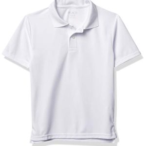 Boys’ Performance Uniform Polo Shirt – White (Sizes 10-12)