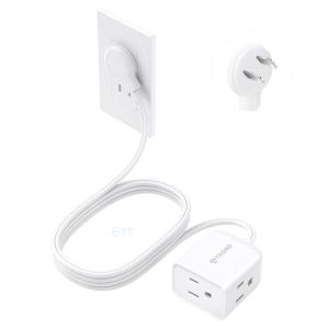 TROND 2-Prong to 3-Prong Extension Cord with 3 Outlets