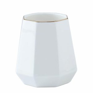 YOSCO Ceramic Pen & Makeup Brush Holder (D-White)