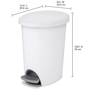Sterilite 2.6 Gal Step-On Can (4-Pack) White