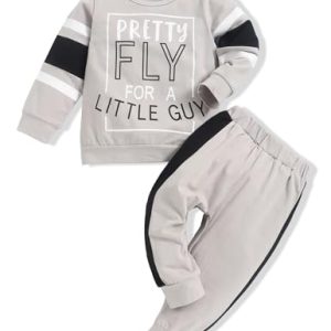 Menglang Toddler Boy Sweatshirt & Jogger Pants Set