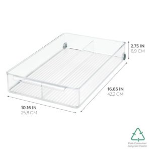 iDesign Linus Rolling Divided Organizer Bin – BPA-Free