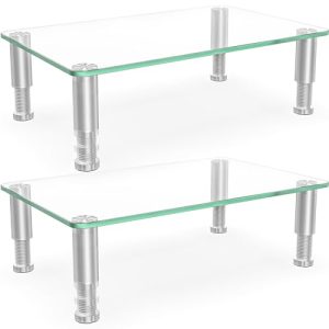 2 Pack Monitor Riser Stand – Adjustable Ergonomic Desk