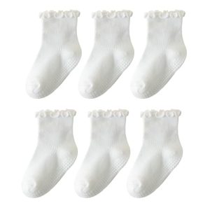 ANYANIME 6 Pairs Toddler Ruffle Socks for Girls