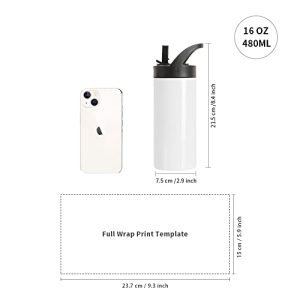 PYD Life 4-Pack 16oz Sublimation Kids Water Bottle Blanks