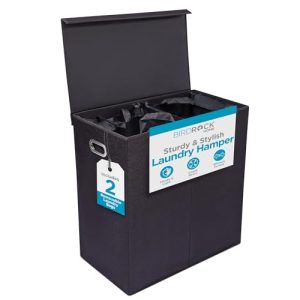 BIRDROCK HOME Double Laundry Hamper with Lid & Bags
