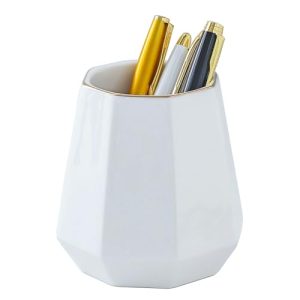 YOSCO Ceramic Pen & Makeup Brush Holder (D-White)