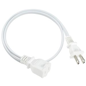 2FT Polarized 2-Prong Extension Cord - Flat Plug