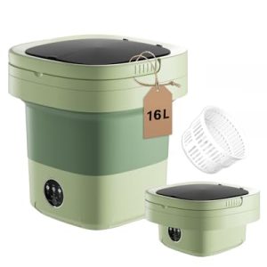Portable Mini Foldable Washer Dryer – 16L Green