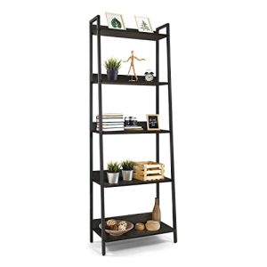 CAPHAUS 5-Tier Ladder Bookshelf – Industrial Black