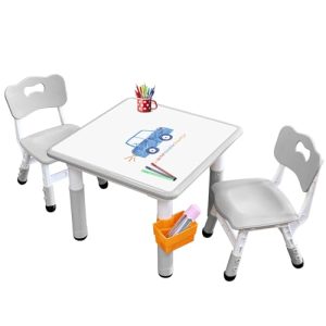JIAOQIU Kids Table & Chair Set – Adjustable & Safe