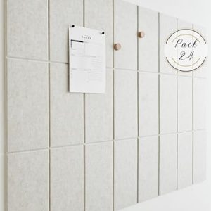 VIVELDA 24-Pack Felt Board Tiles | Ivory Tan