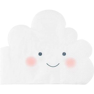 White Cloud Shape Napkins - 50 Pack Baby Shower