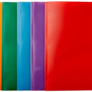 Amazon Basics Heavy Duty Plastic Folders | 2 Pockets | 6-Pack