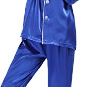 DF-deals Kids Silk Satin Pajamas Set: Royal Blue Loungewear