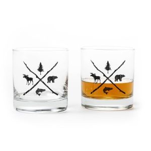 Black Lantern Whiskey Glasses Set of 2 – 11oz Tumblers