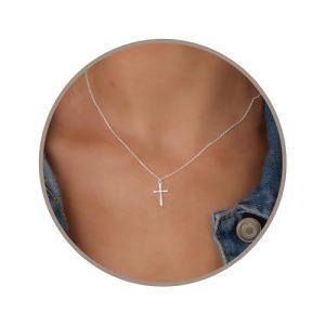 Annika Bella Sterling Silver Small Cross Necklace