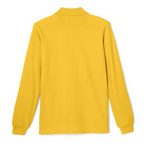 Unisex Long Sleeve Pique School Uniform Polo – Gold (4T)