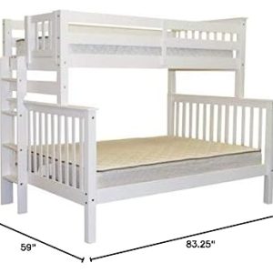 White Twin Over Full Wooden Bunk Bed by Bedz King