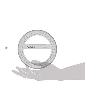 Pacific Arc 6-Inch 360° Clear Circular Protractor
