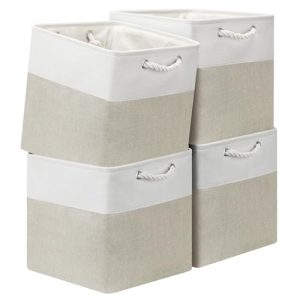 4-Pack 13″ Collapsible Fabric Storage Cubes w/ Rope Handles