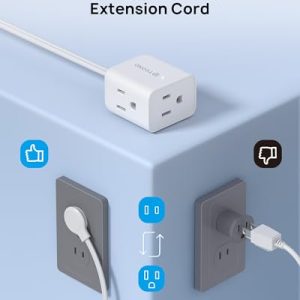 TROND 2-Prong to 3-Prong Extension Cord with 3 Outlets