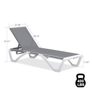 PURPLE LEAF Stackable Patio Chaise Lounge – Grey