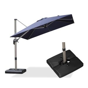 PURPLE LEAF 9ft Cantilever Patio Umbrella – Navy Blue