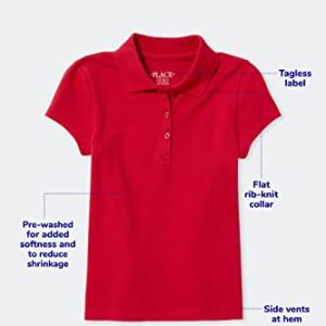 Baby & Toddler Long Sleeve Pique Uniform Polo – Red (5T)