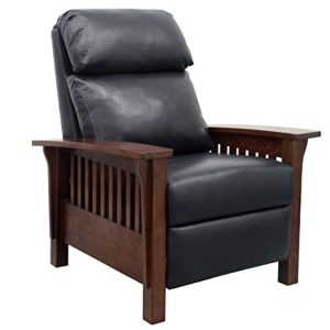 BarcaLounger Mission Leather Push Back Recliner - Blue