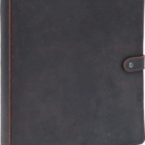 Fan&Ran Vintage Leather 1-Inch 3-Ring Binder, Snap Closure