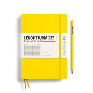 LEUCHTTURM1917 A5 Hardcover Ruled Notebook, Lemon
