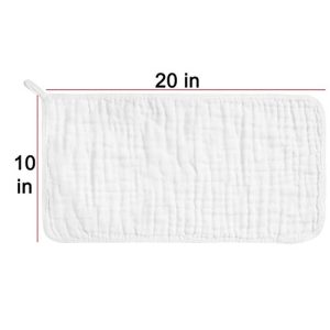 CottCare Baby Muslin Burp Cloths – 6 Pack, White, Cotton