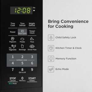 COMFEE 0.7 Cu Ft Microwave Oven – Black Countertop